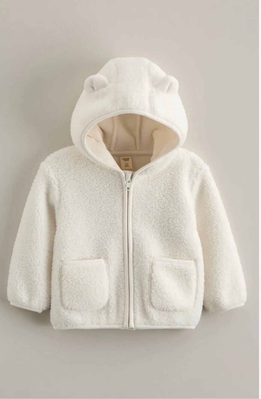 TUCKER + TATE | JERSEY LINED SHERPA HOODED JACKET WITH EARS! | BABY 18MNTHS
